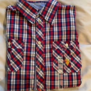 NWT Long sleeve plaid youth shirt